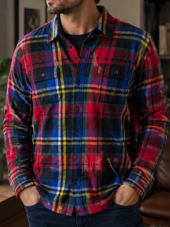 Chaps Other - NWT Chaps Men's Multicolor Red Plaid Button-Down Shirt